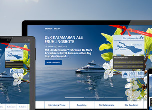 Katamaran mit neuer Homepage